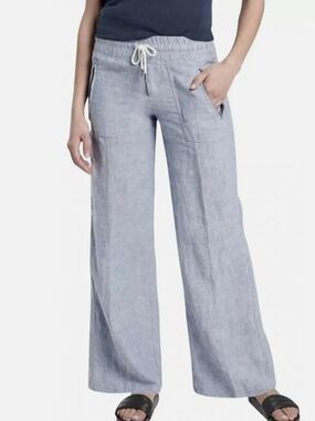 Athleta Cabo Linen Wide Leg Pants Size 14